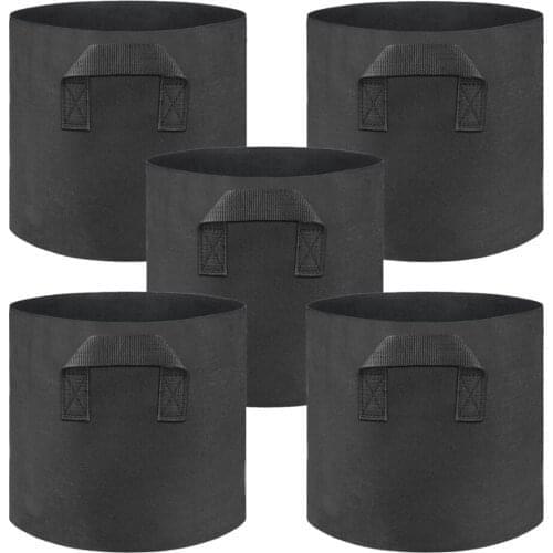 Plant Growth Bag Fabric Pots Garden Veg Planter Repeatedly Use 5pcs Gallon Bags