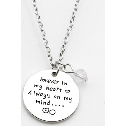 Fashion personality jewelry Forever in my heart Alway in my mind... birth stone pendant necklace for Women N263