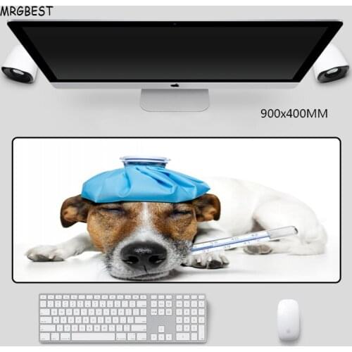 MRGBEST Big Size Mouse Pad Dog Creative Terrier Pattern Pads Nature Non-slip Rubber with Locked Edge Computer Desk Mat for Games