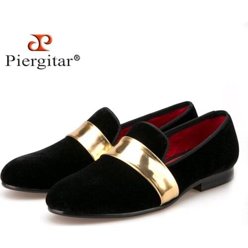 New style Handmade Men velvet shoes with Gold Patent Leather Buckle Fashion Party and wedding men dress shoes mens flats