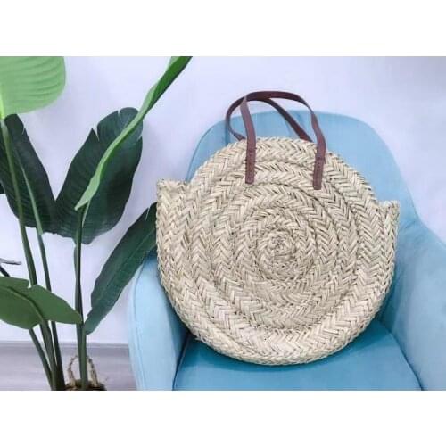 38x38CM 2020 New Round Shoulder Bag Female Summer Straw Bag Beach Bag a6278
