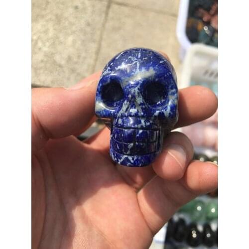 New natural Lapis lazuli crystal skull decoration, crystal skull, greenfluorite decoration, size 45 mm