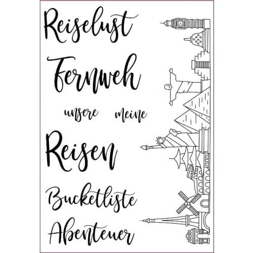 German Words Transparent Clear Stamps for DIY Scrapbooking/Card Making/Kids Christmas Fun Decoration Supplies ST0736