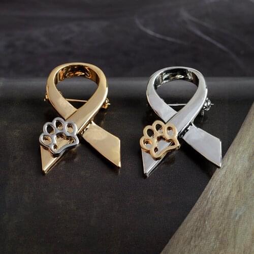 Scarf Shaped with Dog Hollow Paws Cat Kitten Brooch Pins Gold Sweater Pin Badge Gift Jewelry 2020 New for Women Girl Kids