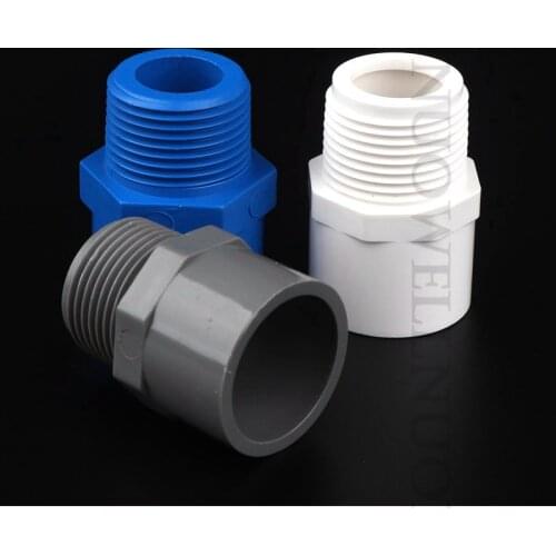 1pcs 1/2"x20mm to 4"x110mm Male Thread PVC Connectors PVC Pipe Fittings Garden Irrigation Water Tube Joint Adapter