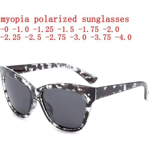 Polarized Myopia Sunglasses Women Prescription Goggles Anti-UV Vintage Cat Eye Leopard Cat Eye Spectacle Frame Diopter NX