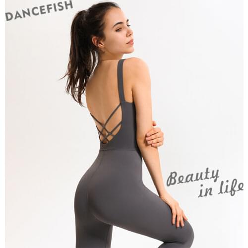 Yoga Sports Women Suit Gym Clothing Beautiful Back Jumpsuits Dancewear