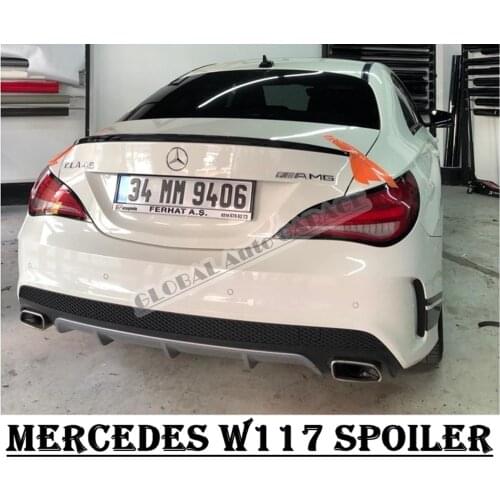 For Mercedes Benz CLA W117 Spoiler 2013-2019 Glossy Piano Black Auto Accessory Universal Spoilers Antenna Car Styling Flaps