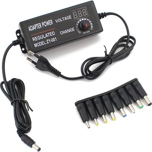AC TO DC Universal Adapter Adjustable Converter 220V TO 3V-24V 3V-12V 9V-24V 120W Power Supply Source 2A 3A 5A 8 Pcs Connector
