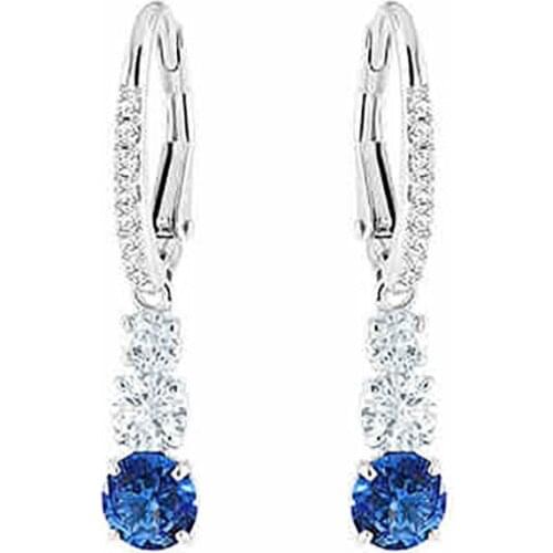 High Quality Long Drop Earrings For Elegant Swa 1:1 Charm Women Ear Clip Eardrop Hot Fine Jewelry White Green Blue