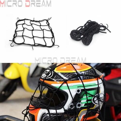 1pc Black 30x30cm Luggage Cargo Net Featuring 6 Adjustable Hooks & Elastic Rope Mesh For Motorcycle Helmet Oil Tanker Universal