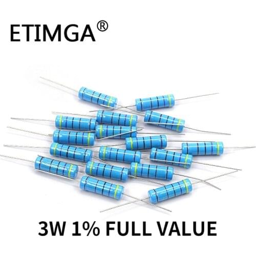 10PCS/LOT 3W 1% Metal film resistor 47K 51K 56K 62K 68K 75K 82K 91K 100K 120K 150K 180K 200K 220K 240K 270K 300K ohm 220KR