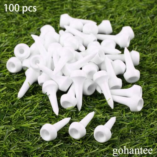 100Pcs/Lot White Plastic Cushion Top Golf Tees Durable 35mm Tees Mat for Golfer Beginner Training Practice Golf Ball Hole Holder