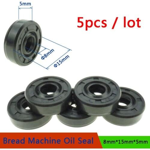 5pcs 8*15*5mm Oil Seal Ring for Bread Maker Breadmaker Bakers Machine Blender Repair Parts Bread Machine Spare Parts Wearable
