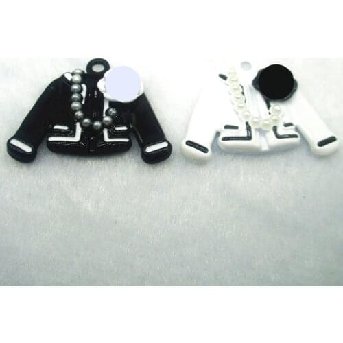 6pcs OL Style Bags With Flower Coats Enamel Charms Clothes Handbags Alloy Pendants DIY Earring Bracelet Jewelry Accessory XL427