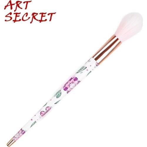 Artsecret Highlighter Brush Cosmetic Tool Pro Makeup Brush Soft Duo Fiber Rose Gold Ferrule Plastic Handle with Pattern