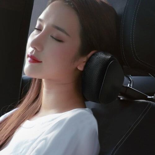 Car Neck Pillow PU Leather 3D Memory Foam For Seat Chair In Auto Neck Head Rest Cushion Universal