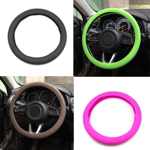 Car Silicone Steering Wheel Cover For Volkswagen Phaeton Phideon Variant Touran Beetle T-Cross T-Roc Atlas Amarok Tarok MOIA