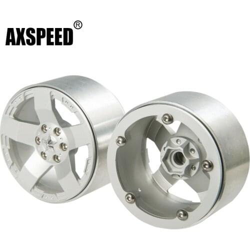 AXSPEED 2.2" Aluminum Beadlock Wheel Rim Hubs for 1/10 RC Crawler Car Truck TRX4 SCX10 D90 Wraith 90018 Accessories