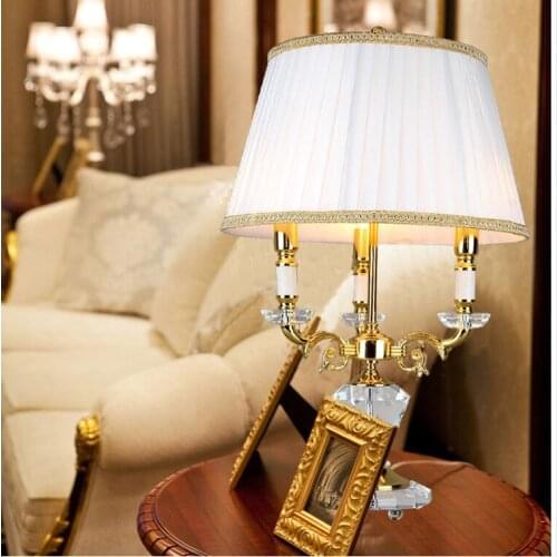 Free Shipping Decor D460mm H730mm Golden Crystal Table Light Desk Light Wedding Candelabra for Table Lamp LED AC 100% Guaranteed