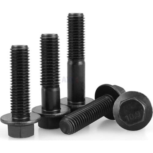 5Pcs M6 M8 10.9 Grade Hexagonal Flange Bolts Flange Screws Hexagonal Belt Pad Full Thread/Partial Thread GB5789