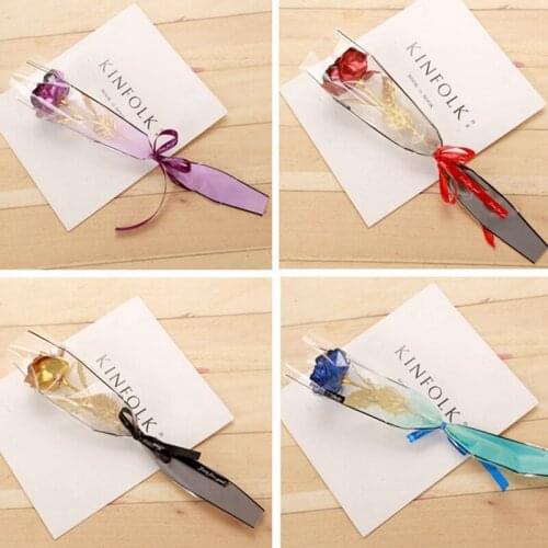 Color Single Gold Foil Rose Creative Christmas Valentines Day Gift Simulation Flower Giveaway Small Gift