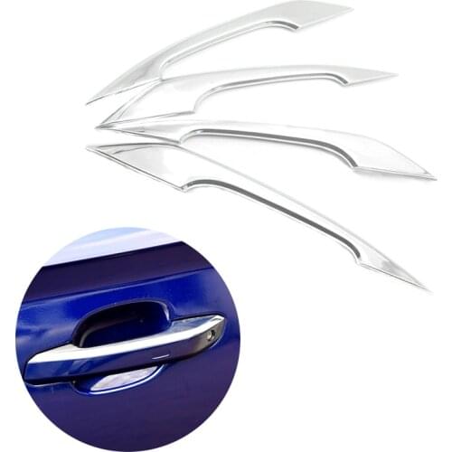 For Audi A4 (B9) A5 (F5) Q5 (FY) 2018 2019 4pcs Car Exterior Door Handle Cover Decor Glossy Chrome