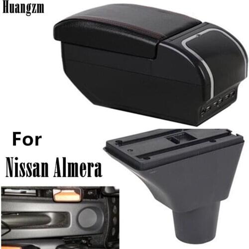 For Nissan Almera G15 Armrest box central Store content box with 9USB interface