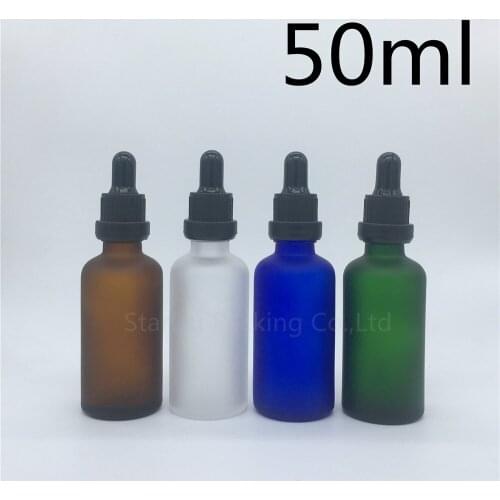 Travel bottle 50ml amber green blue Transparent frosted glass essential oil bottle,50cc tamper evident dropper bottle 240pcs/lot