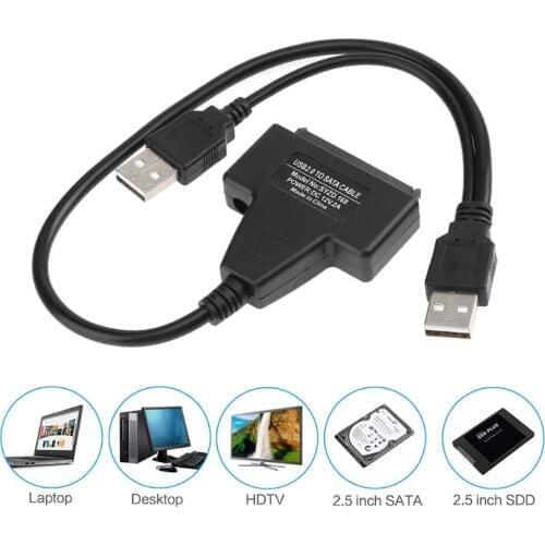 SATA Cable USB 2.0 to Sata Adapter External Power for 2.5 inch/3.5 inch SSD Hard Disk Drive Converter Cable for Desktop Laptop