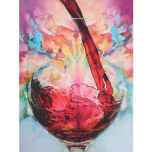 Full Square Round Drill 5D Diy Wine Glass Diamond Painting Cross Stitch Rhinestone Mosaic Christmas Decoration For HomeZP-4188