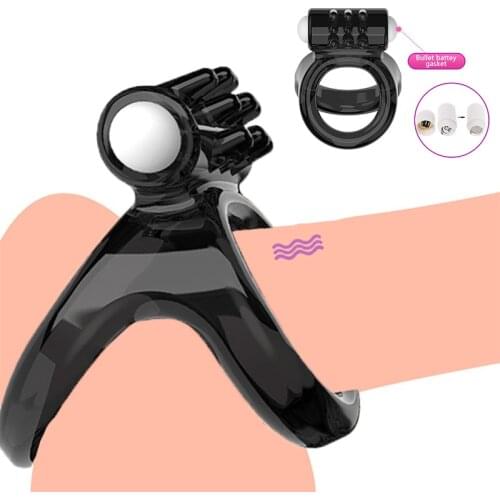 Penis Ring G Spot Vibrator Cock Ring Couple Lover Sex Toys For Men Time Delay Ring Soft Silicone Sexy Dual Ring Semen Lock Ring