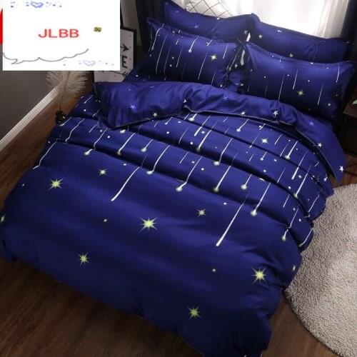 4 Pcs/Set Classic Bedding Set 4 sizes Grey Blue Flower Bed Linen Duvet Cover Set Pastoral Bed Sheet AB Side Duvet Cover 2019 Bed