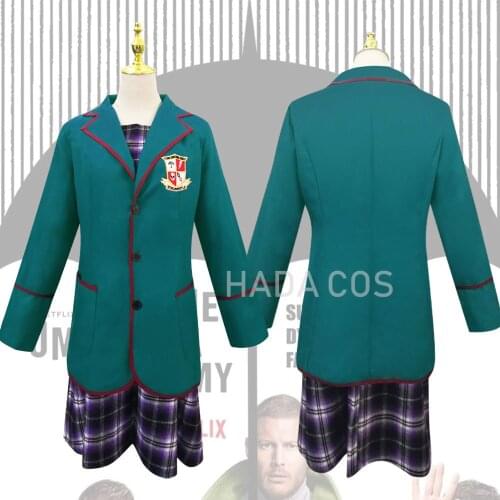 The Umbrella Academy Number Five Cosplay Costume Halloween Dresses College Clothing School Uniform Outfit Green Suit TV Series