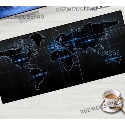 XGZ Map HD Large Mouse Pad Black Lock Edge Timing Fashion Coaster Office Computer Desk Mat Rubber Non-slip for Csgo Dota Gamer