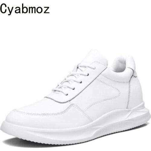 Cyabmoz Men sneakers shoes Hidden Height incresing 7cm Elevator Outdoor Fashion Leisure Man Shoe Casual Boy White Black shoes