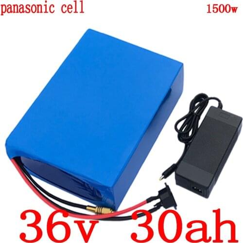 36V electric bike battery 36V 30AH Lithium battery use panasonic cell 36V 500W 1000W 1500W electric scooter battery+5A charger
