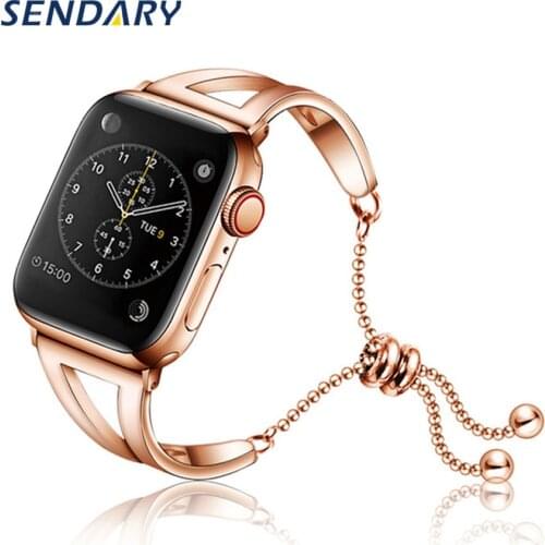 Metal Watch Band for Apple Watch SE 6 5 4 40MM 44MM Stainless Steel Loop Strap Fashion Woman Bracelet for iWatch 1 2 3 38MM 42MM