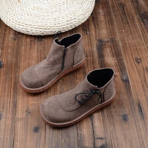 Mori Retro High-Help Big Head Doll Shoes Muffin Thick-Soled Short Boots College Wind Womens Casual Ankle Boots Martin Boots