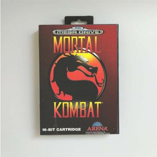 Mortal Kombat - EUR Cover With Retail Box 16 Bit MD Game Card for Megadrive Genesis Video Game Console