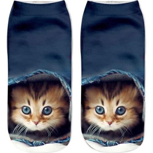 Children Funny Animal Socks 3D Print Cute Cartoon Cat Cotton Solid Unisex Socks for Kids Boys Girls Fashion Socks 6-12T