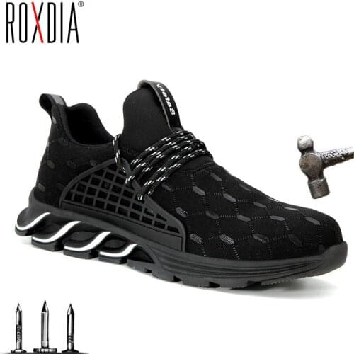 Drop shopping steel toe cap men safety shoes anticollision work protect sneakers plus size 39-48 brand RXM257