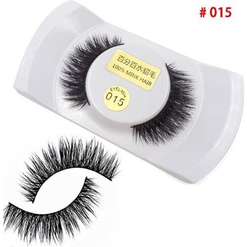 1 Pair Professional False Eyelashes 100% Mink Hair Handmade Natural Thick Eyelashes Beauty Cosmetic Tools Makeup Essential