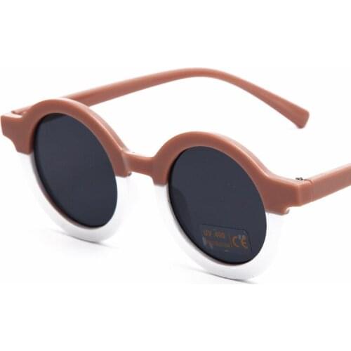 2021 Children Boy Girl Cute Leopard Double Color Cartoon Shape Round Sunglasses Kids Vintage Sunglasses UV400 Protection Classic