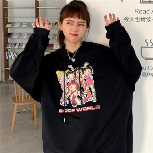 Hooded Sweatshirts Kawaii Clothes Sweatshirt Women Korean Fashion Oversized Hoodie Autumn Winter Women Pullovers Vintage Clothes