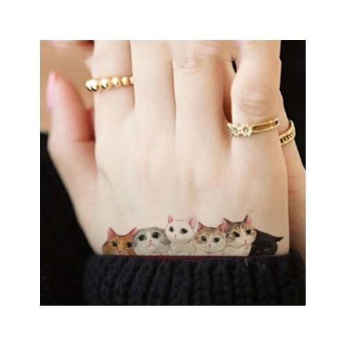 Waterproof Temporary Tattoo Sticker lovely cats cute cat owl tatto sexy flash tatoo fake tattoos for girl women kids