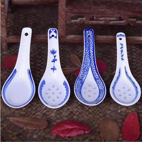 Traditional Chinese Porcelain Spoon Restaurant Household Tableware Kitchen Gadgets 1pcs