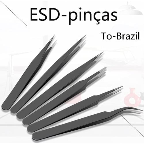100% Genuine ESD ST Series Anti-static Eyelash Extension Tweezer Curved Lash Tweezer Precision Straight Tip Tweezer Makeup Tool