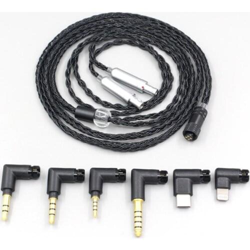16 Core Black Awesome All In 1 Plug Earphone Cable For Sennheiser HD800 HD800s HD820s HD820 Enigma Acoustics Dharma LN006976