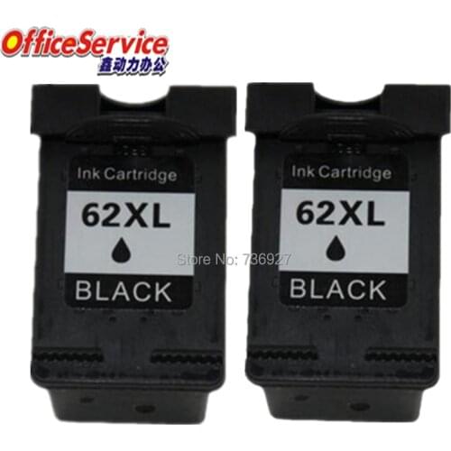 2 Black Remanufactured Ink Cartridge For HP62 HP 62 XL , For Envy 5542 5543 5544 5545 5547 5548 5549 inkjet printer